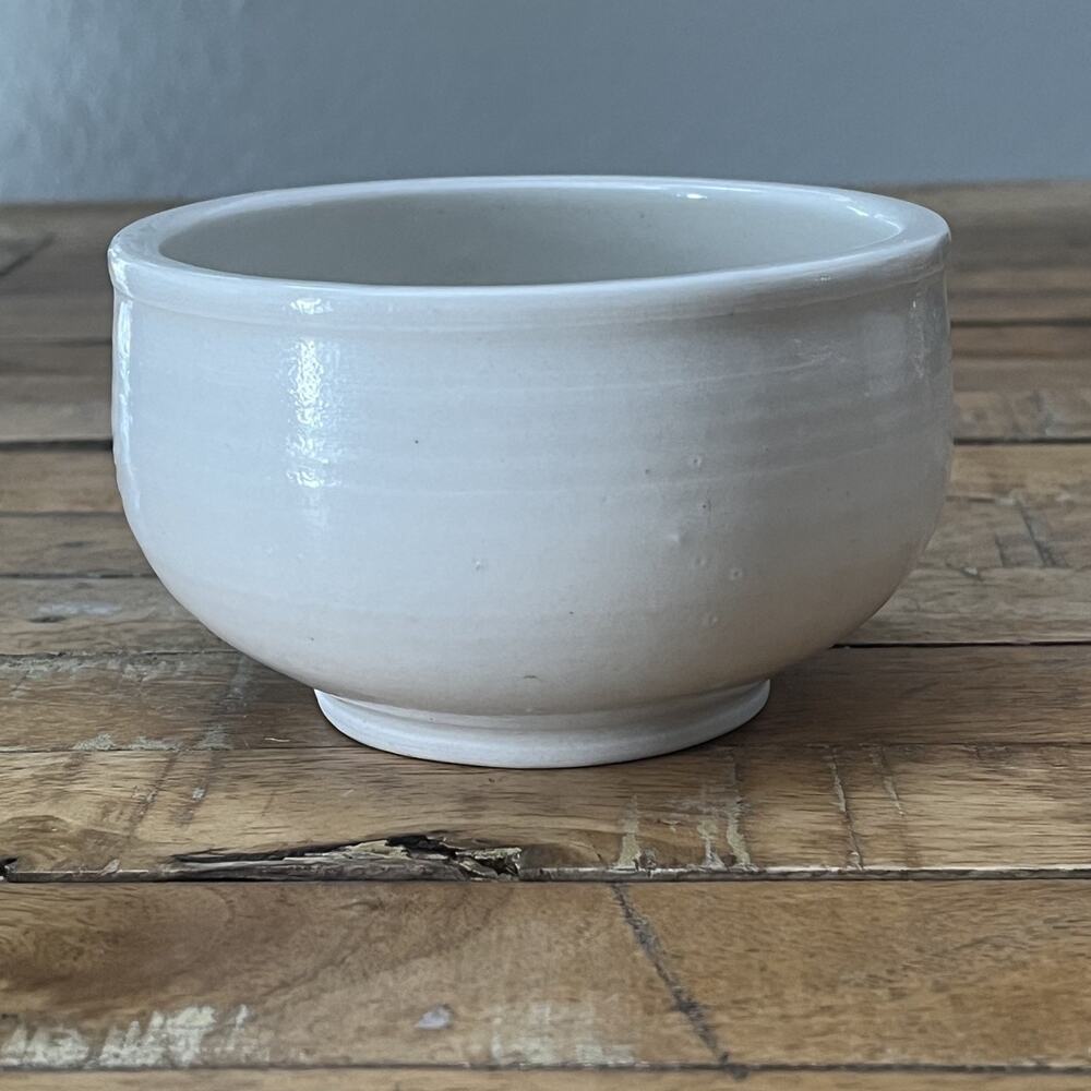 Art Studio Potter Matcha Bowl White Ceramic Tea Bowl 4.5" Hand-Thrown